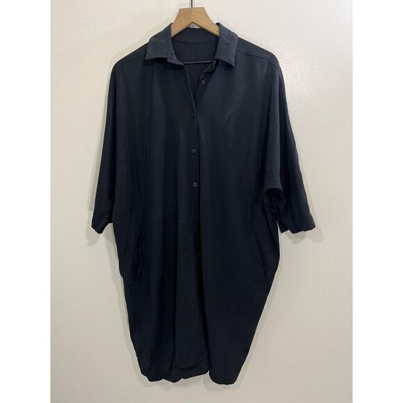 Lululemon Perfectly Poised Dress 4 Cupro Flowy Minimalist Quiet Luxe Sport Black - Picture 1 of 15